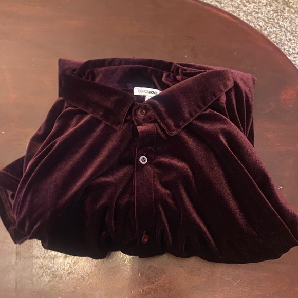 Fashion Nova Velvet Dress shirt - Picture 1 of 2